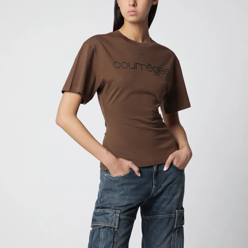 Brick/Black Cotton T-Shirt With Logo