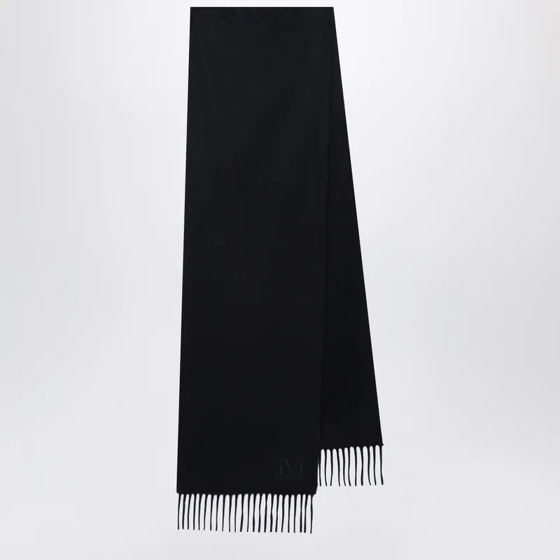 Cashmere Stole With Monogram Embroidery In Black - Max Mara
