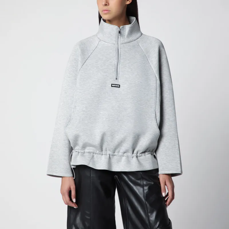 Light Grey Scuba Half Zip Jacket - Rotate