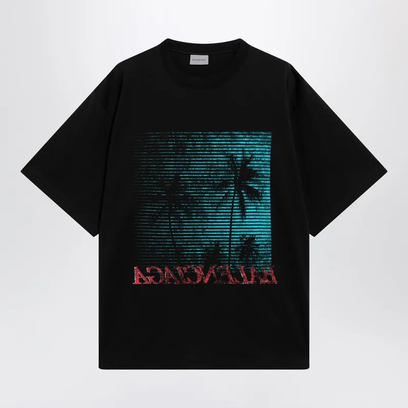 Holiday Graphic Print Cotton T-Shirt In Black