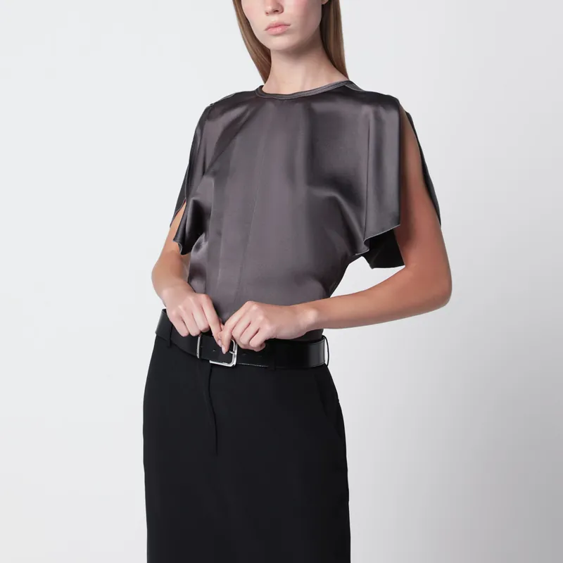 Bela Satin Viscose Top In Ore - Victoria Beckham