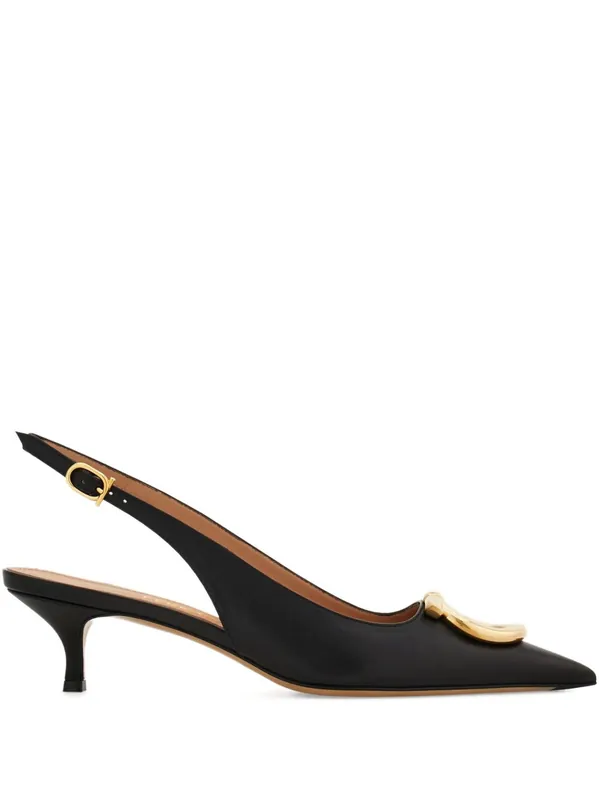 Gancini Leather Slingback Pumps - Ferragamo