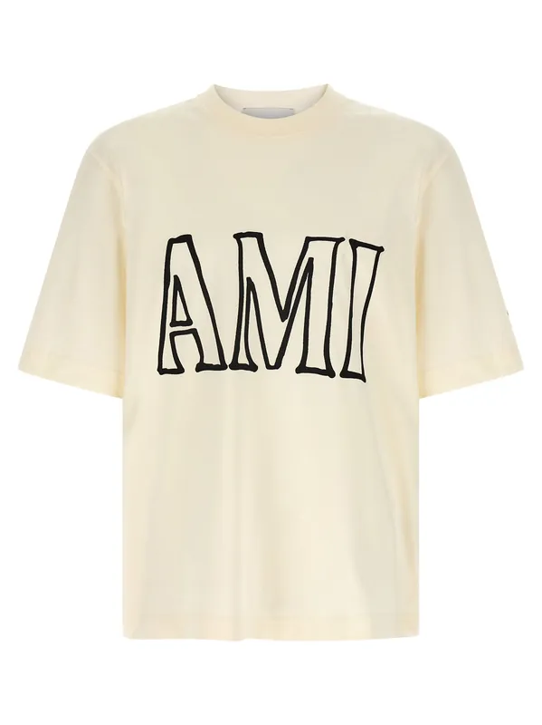 Logo Print T-Shirt Beige