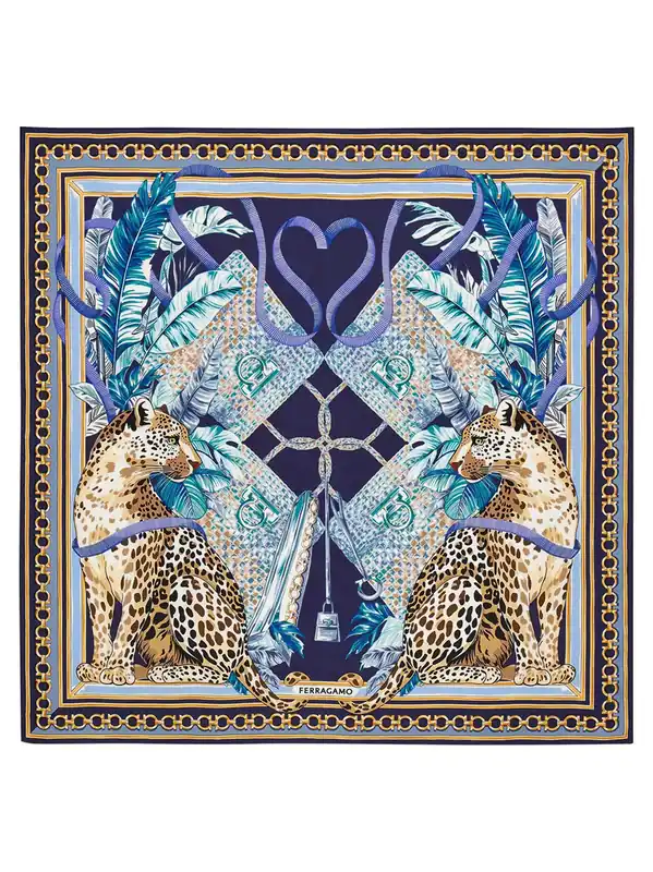 Felini Print Silk Scarf - Ferragamo