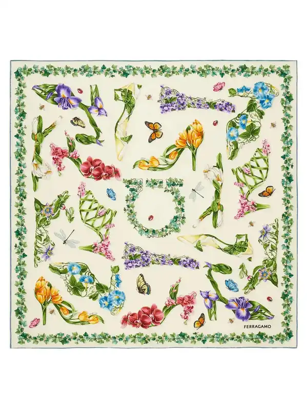 Eden Shoes Print Silk Scarf - Ferragamo