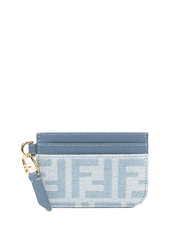 Baguette Ff Denim Flat Card Case - Fendi