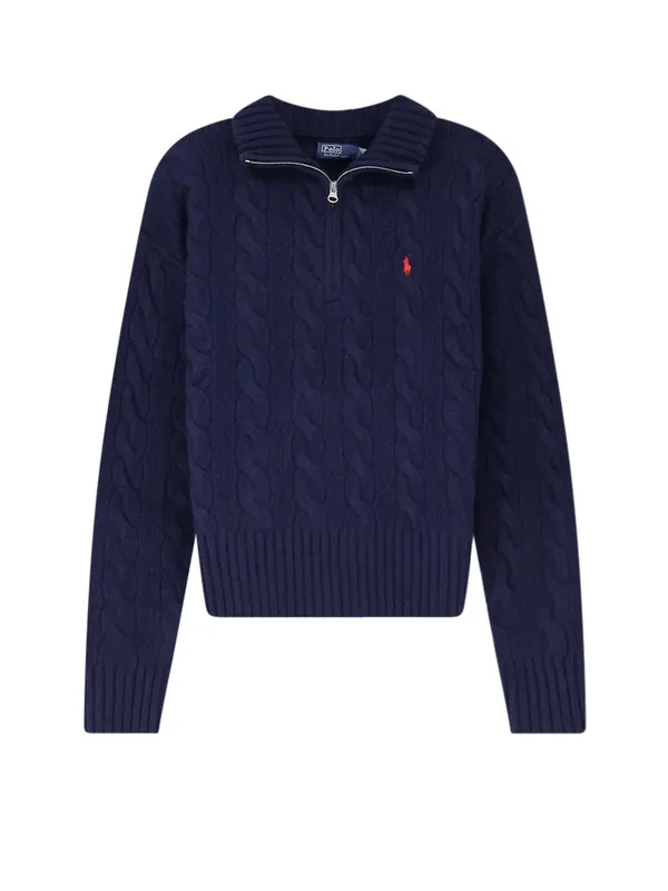Wool And Cashmere Blend Sweater With Contrasting Embroidered Logo - Polo Ralph Lauren