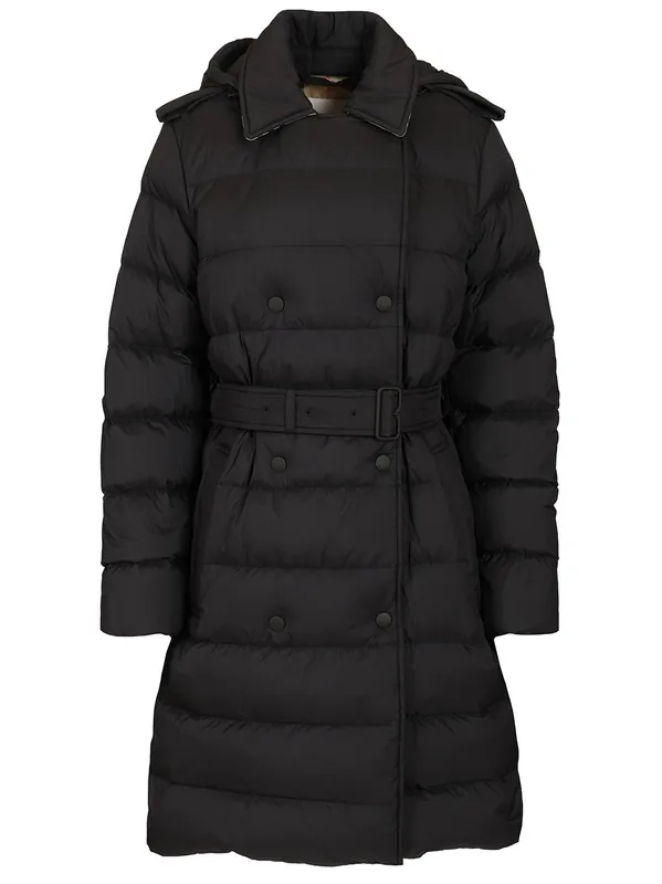 Medium Down Jacket With Hood Coats Black - Burberry