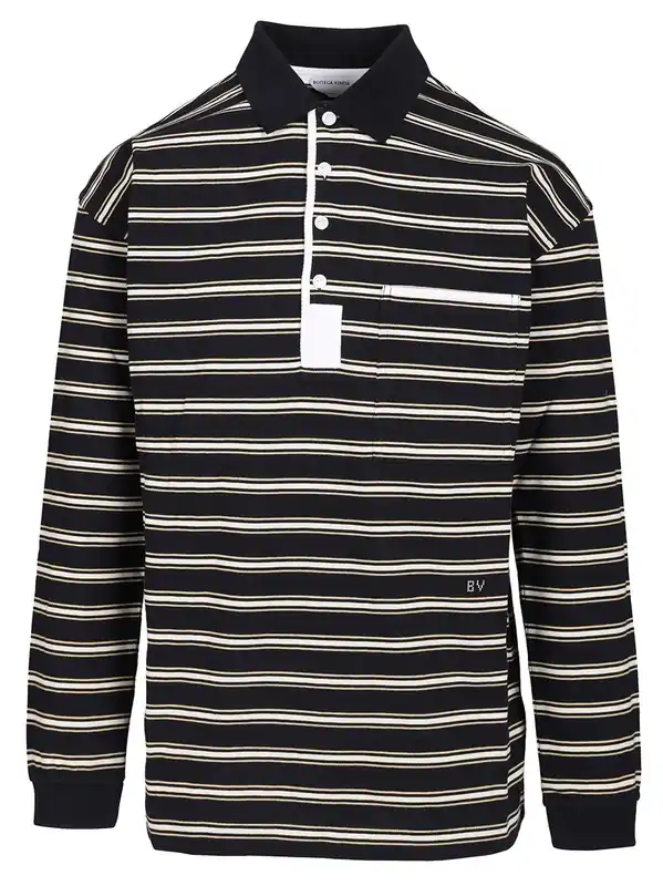Striped Polo Shirt Multicolor - Bottega Veneta