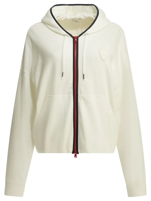 Zip-Up Sweatshirt With Logo Sweatshirts White