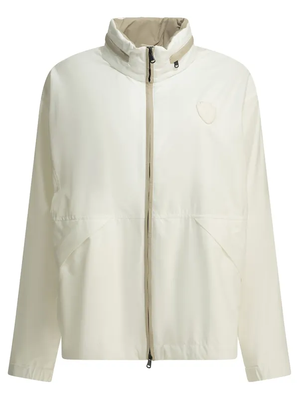 Raincoat With Logo Jackets And Coats White - Brunello Cucinelli