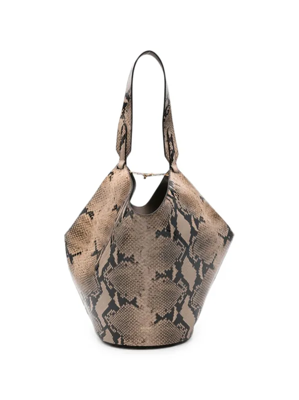 Lotus Small Leathet Bucket Bag - Khaite