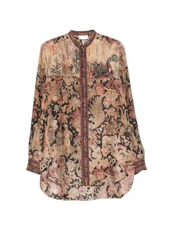 Printed Silk Shirt - Pierre Louis Mascia