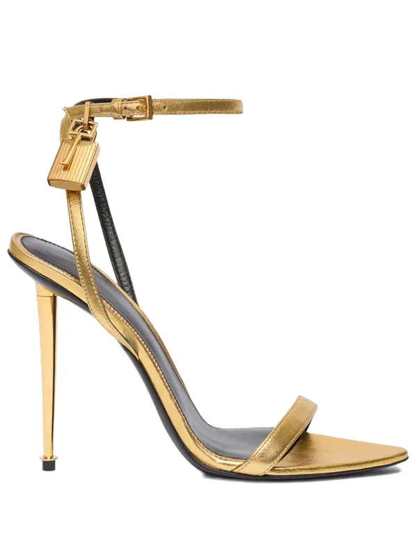 Laminated Nappa Leather Padlock Pointy Naked Sandals - Tom Ford
