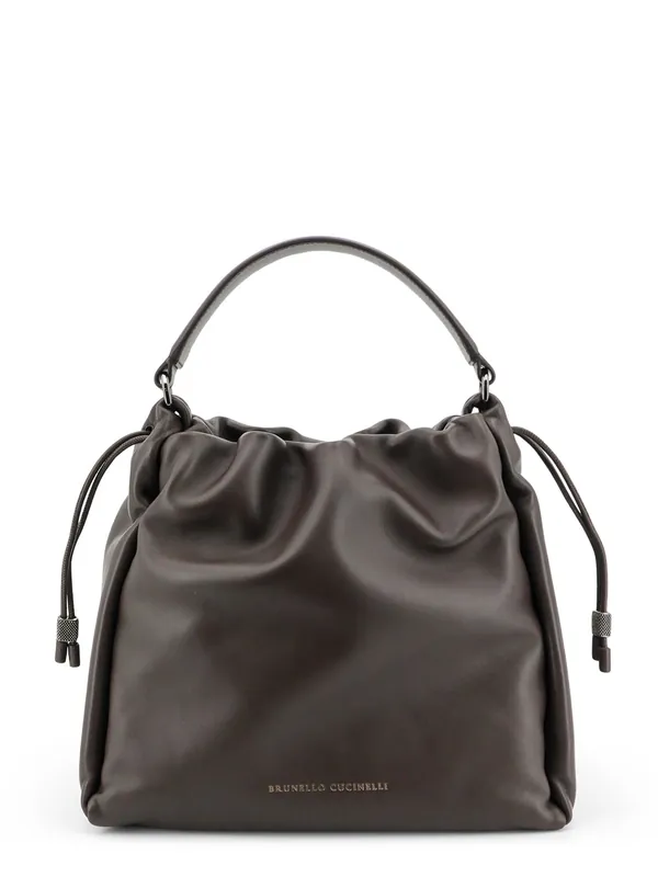 Bucket Mellow Leather Shoulder Bag - Brunello Cucinelli