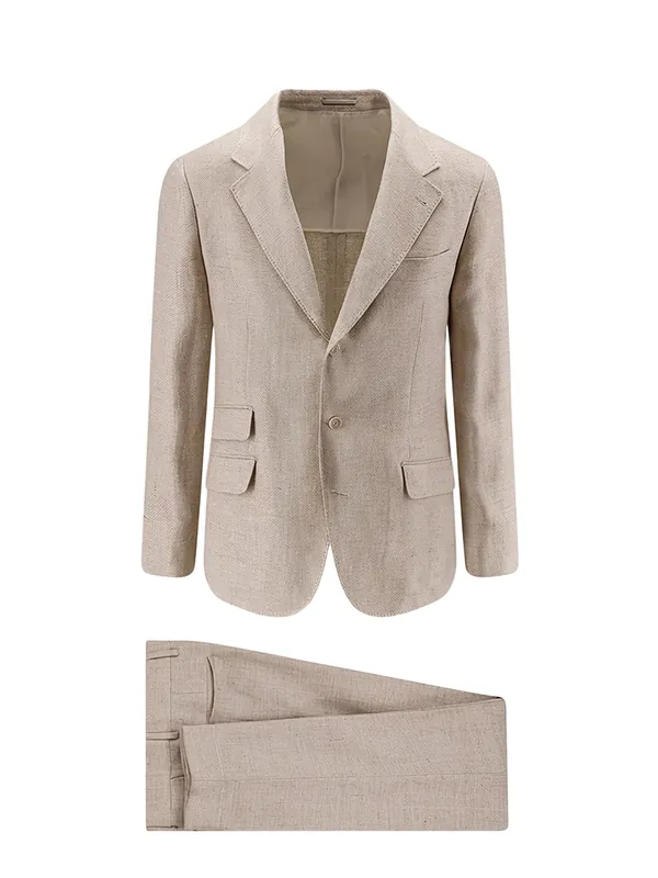 Silk, Linen And Wool Suit - Brunello Cucinelli