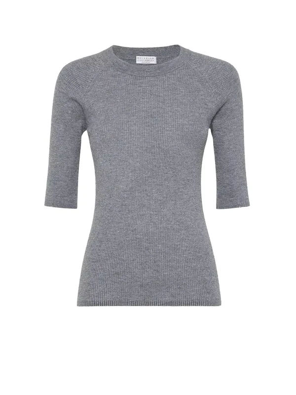 Cashmere And Viscose Blend Lurex Sweater - Brunello Cucinelli