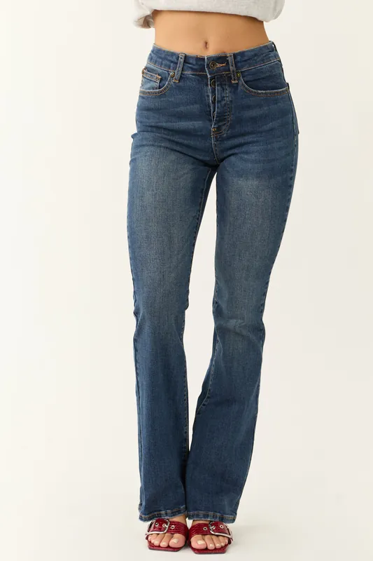 Special A Medium Wash High Rise Bootcut Jeans