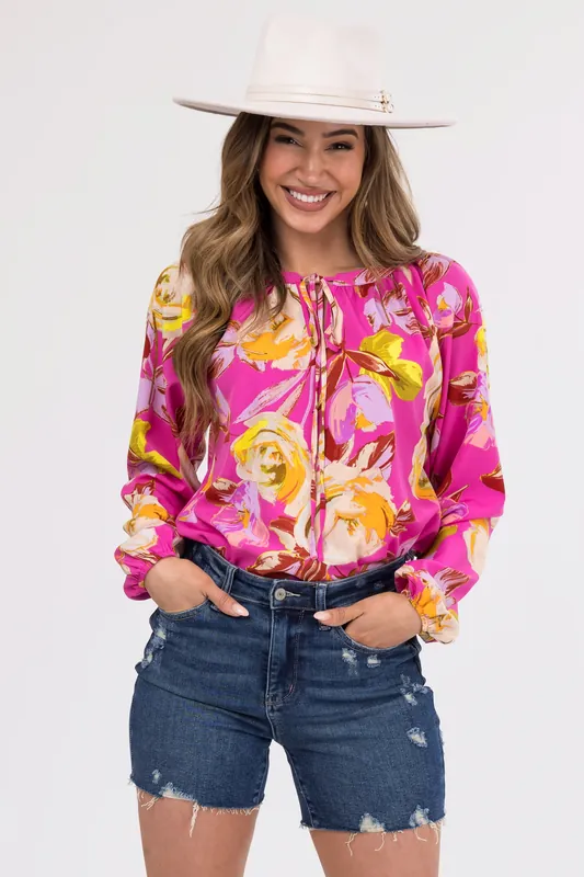 Mulberry Large Floral Print Blouse - Andree