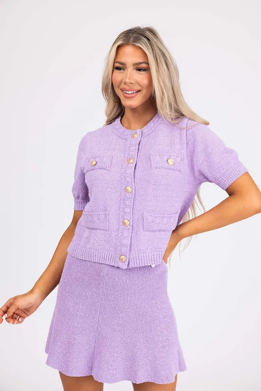 She+Sky Iris Textured Knit Button Down Cardigan - She + Sky