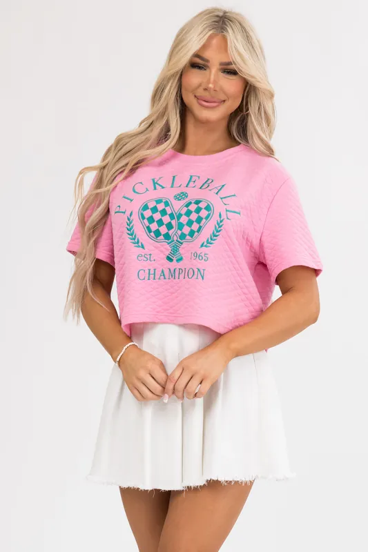 Carnation Quilted 'Pickleball' Graphic Top - Main Strip