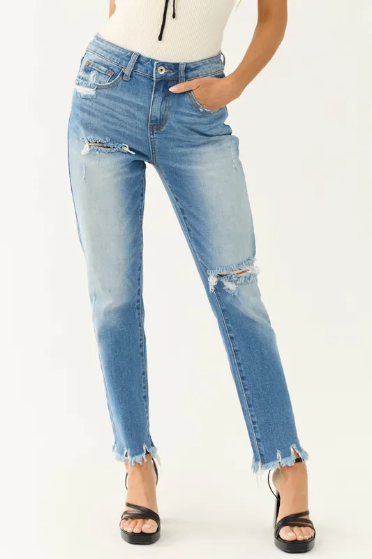 Special A Medium Wash Slim Straight Jeans