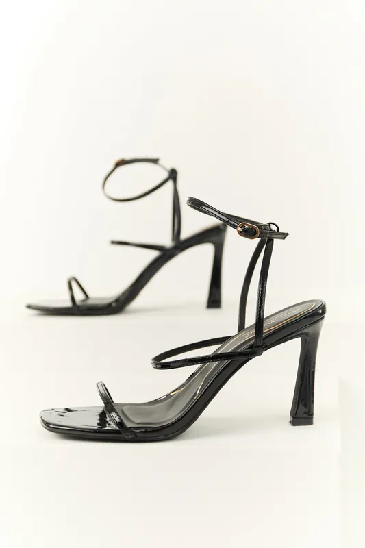 Black Square Toe Stiletto Heels - JP ORIGINAL CORP