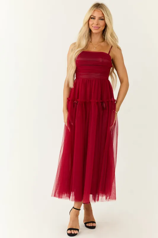 Ruby Square Neck Ruched Maxi Dress - Listicle