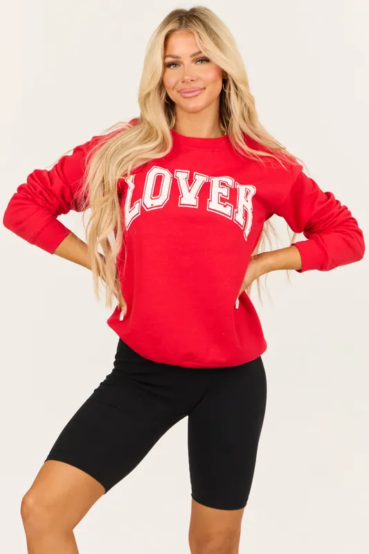 Lipstick 'Lover' Graphic Long Sleeve Sweatshirt - Blume+Co