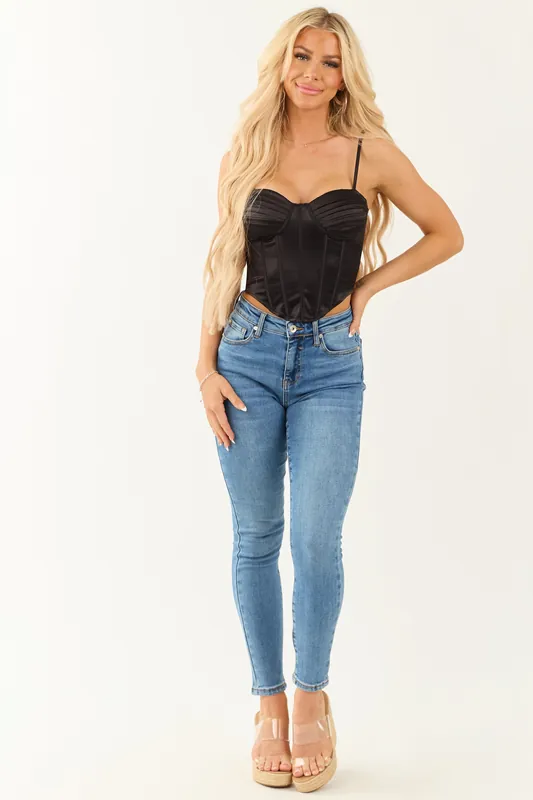 Special A Medium Wash Stretchy Skinny Ankle Jeans - Saige Denim