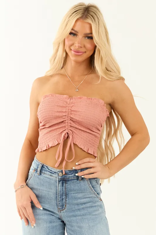 She+Sky Ginger Smocked Cropped Strapless Top - She + Sky