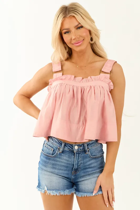 Light Punch Flowy Sleeveless Tiered Top - eesome