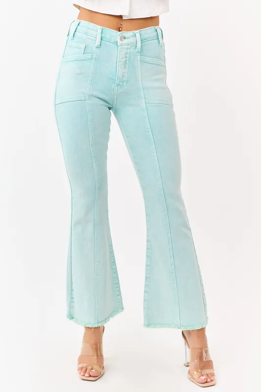 Saige Turquoise Tummy Control Bootcut Jeans - Saige Denim