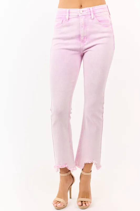 Saige Baby Pink Tummy Control Stretchy Flare Jeans - Saige Denim