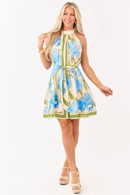 Flying Tomato Cream Cotton Floral Print Mini Dress