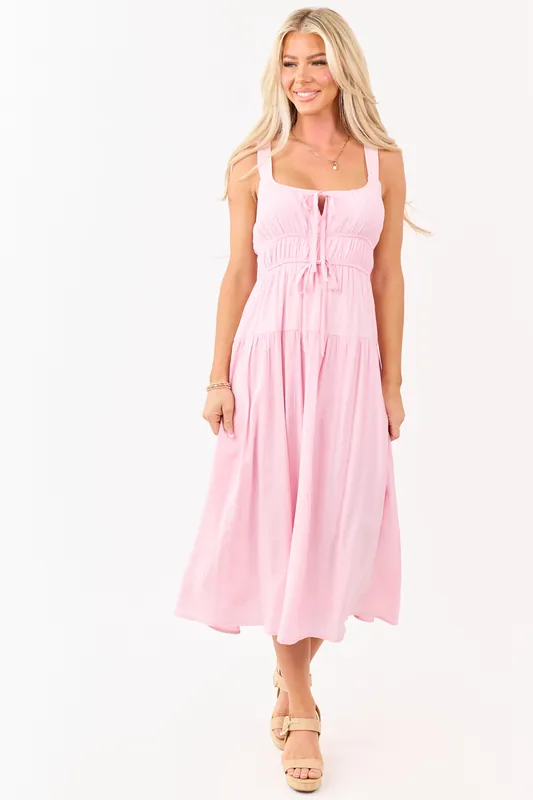 Carnation Elastic Waist Sleeveless Midi Dress - Blu Pepper