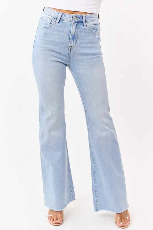 Mica Denim Light Stone Wash Flare Stretch Jeans