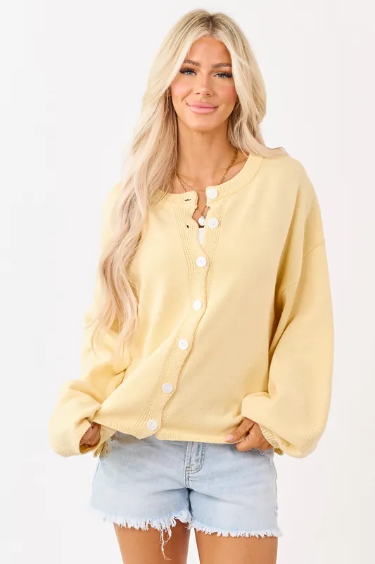 Honeysuckle Rib Knit Button Down Cardigan - Things Between