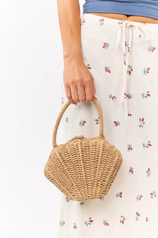 Brown Sugar Seashell Button Closure Handbag - Fame Accessories