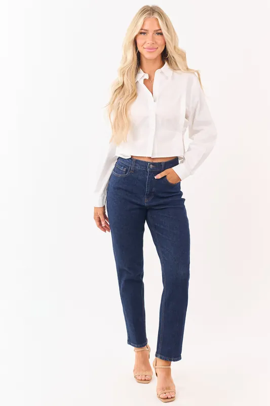 Cello Dark Wash Stretchy Straight Leg Jeans - Cello Jeans