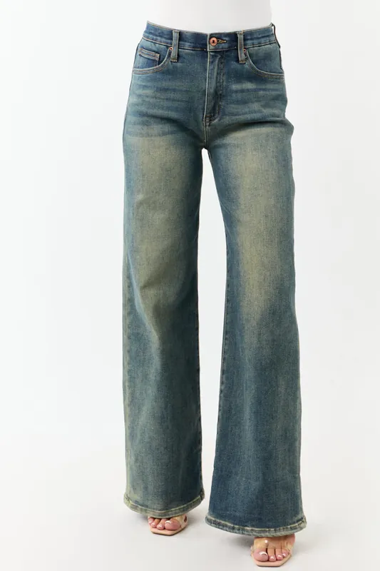 Saige Dark Vintage Tummy Control Stretchy Straight Jeans - Saige Denim