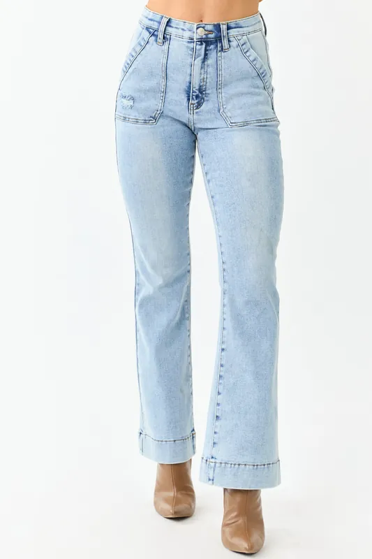 Saige Light Tummy Control Stretchy Bootcut Jeans - Saige Denim