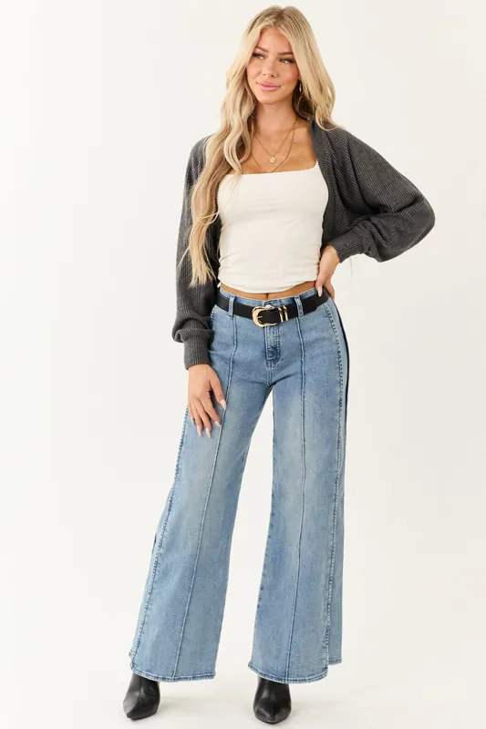 Saige Tummy Control Stretchy Wide Seam Detailed Jeans - Saige Denim