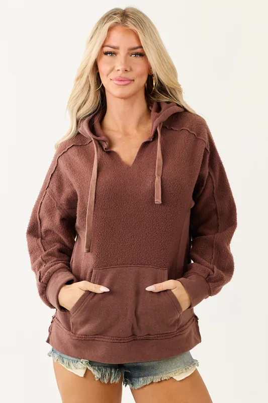 Sienna Long Sleeve Soft Textured Knit Hoodie - Very J