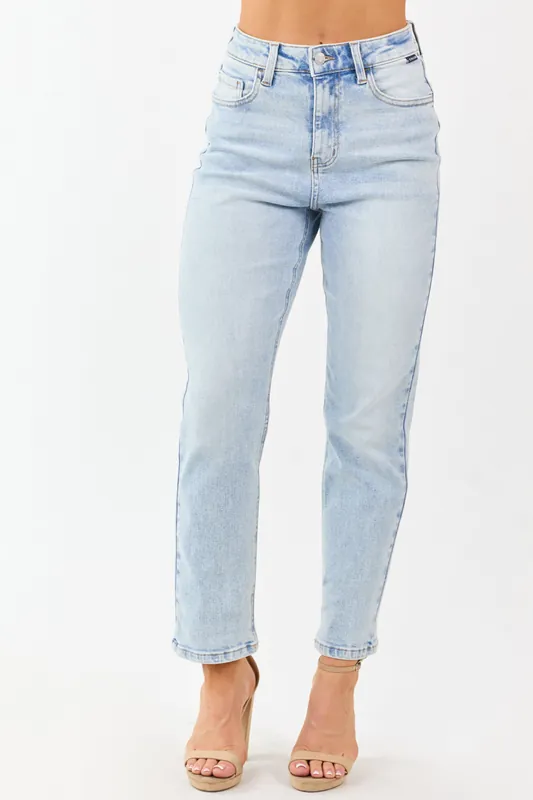 Cello Light Acid Wash Stretchy Straight Jeans - Cello Jeans