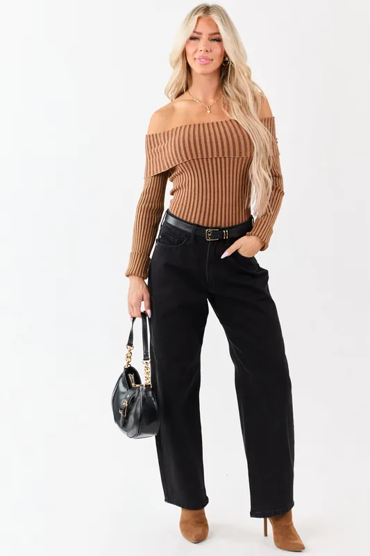 Judy Blue Black Washed High Rise Barrel Jeans