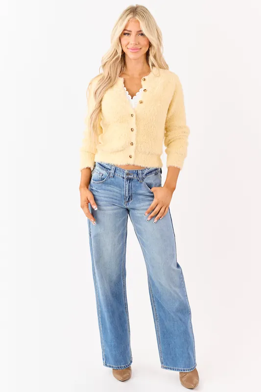 Cello Light Wash Low Baggy Relaxed Straight Jeans - Cello Jeans