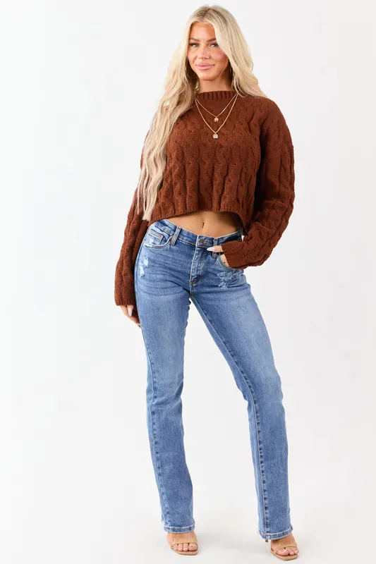 Saige Medium Tummy Control Stretchy Slim Bootcut Jeans - Saige Denim
