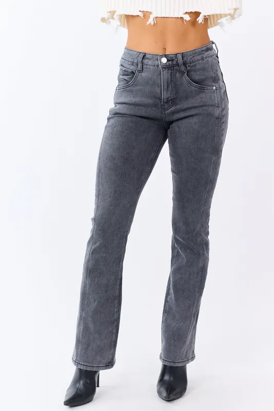 Mica Denim Charcoal Tummy Control Strechy Bootcut Jeans