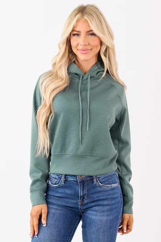 Juniper Soft Scuba Knit Drawstring Hoodie - ZENANA
